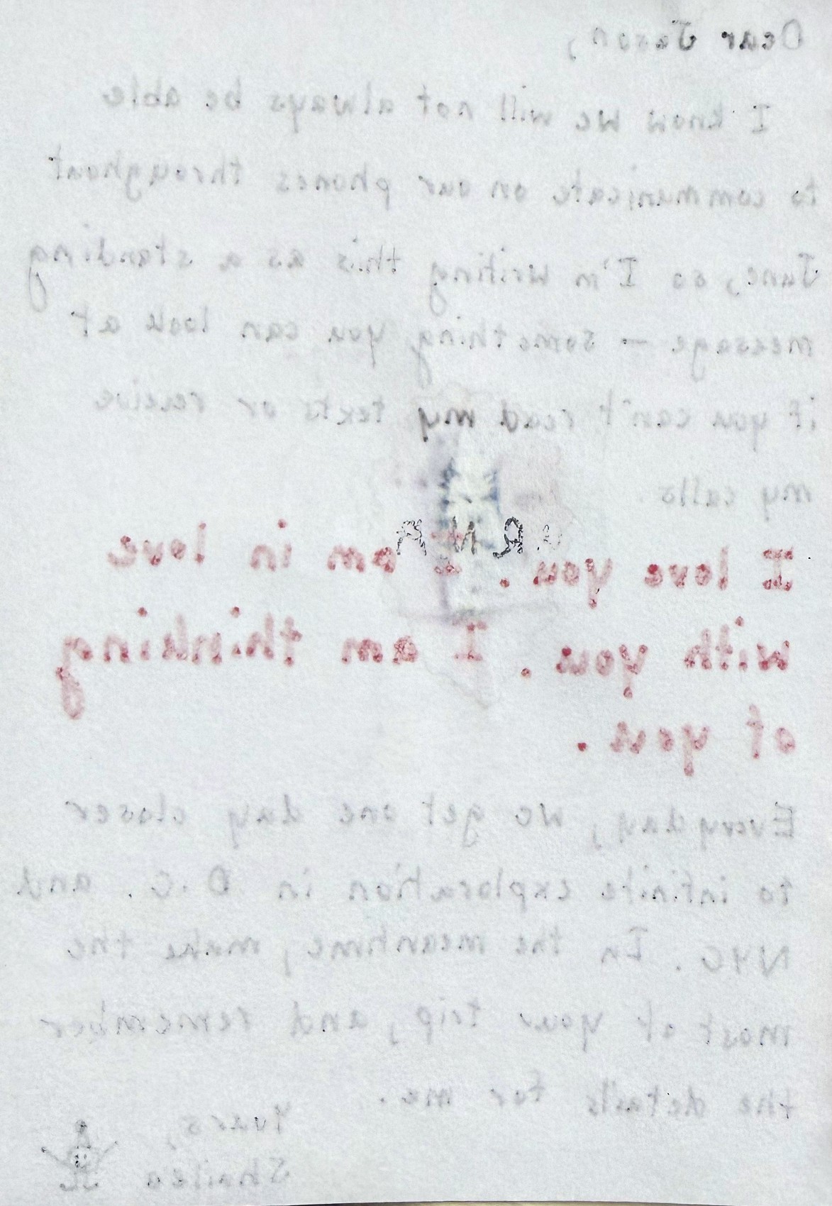 The back of the letter, showing through the paper